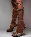 TIANA ( Black) Silver Rhinestone Strappy heels