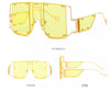 PAPARAZZI Yellow/Gold Oversize Vintage Retro Square Sunglasses