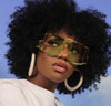 PAPARAZZI Yellow/Gold Oversize Vintage Retro Square Sunglasses