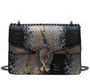 JAYDA-BLACK Serpentine Snakeskin Crossbody Luxury Leather Handbag