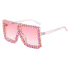 Pink Iced-Out Sunglasses